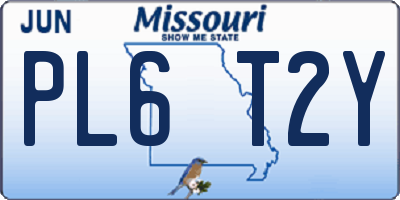 MO license plate PL6T2Y