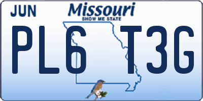 MO license plate PL6T3G