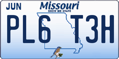 MO license plate PL6T3H