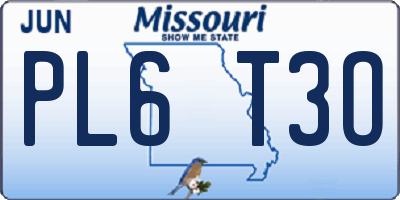 MO license plate PL6T3O