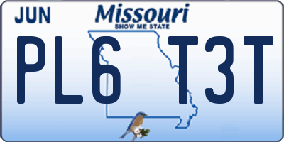 MO license plate PL6T3T