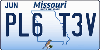 MO license plate PL6T3V