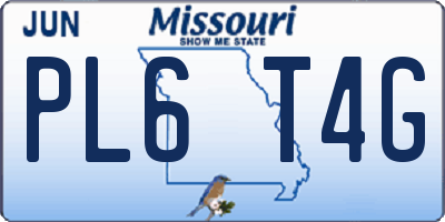 MO license plate PL6T4G