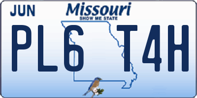 MO license plate PL6T4H