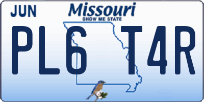 MO license plate PL6T4R