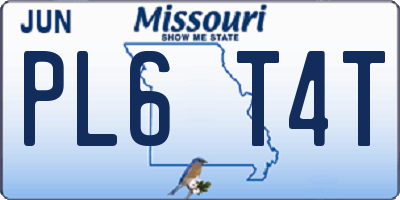 MO license plate PL6T4T