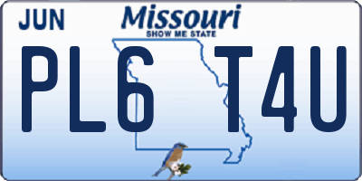 MO license plate PL6T4U