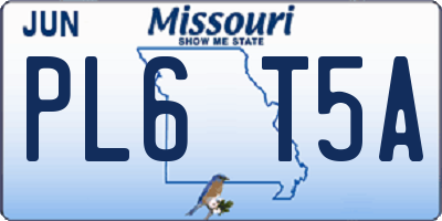 MO license plate PL6T5A