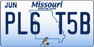 MO license plate PL6T5B