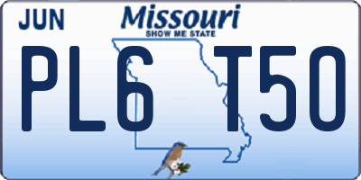 MO license plate PL6T5O