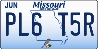 MO license plate PL6T5R