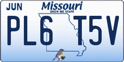 MO license plate PL6T5V
