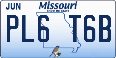 MO license plate PL6T6B