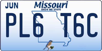 MO license plate PL6T6C