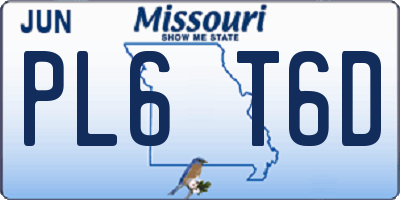 MO license plate PL6T6D