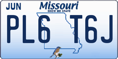 MO license plate PL6T6J