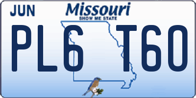 MO license plate PL6T6O