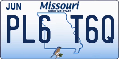 MO license plate PL6T6Q