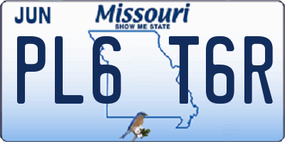 MO license plate PL6T6R