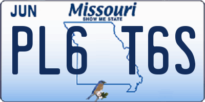 MO license plate PL6T6S