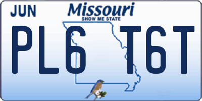 MO license plate PL6T6T