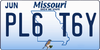 MO license plate PL6T6Y