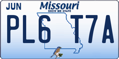 MO license plate PL6T7A