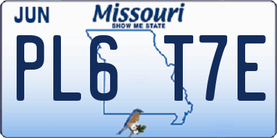 MO license plate PL6T7E
