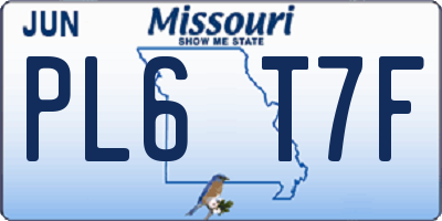 MO license plate PL6T7F
