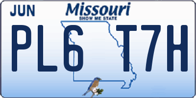 MO license plate PL6T7H