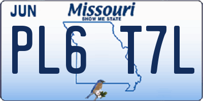 MO license plate PL6T7L
