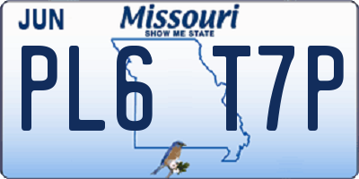 MO license plate PL6T7P