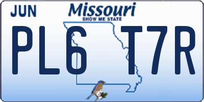 MO license plate PL6T7R
