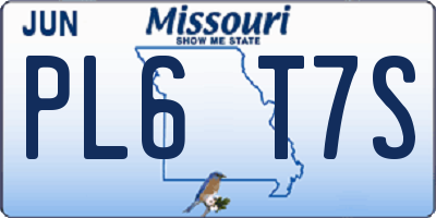 MO license plate PL6T7S