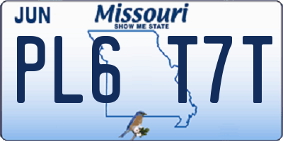 MO license plate PL6T7T
