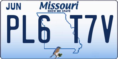 MO license plate PL6T7V