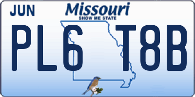 MO license plate PL6T8B