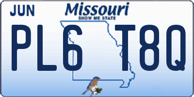 MO license plate PL6T8Q