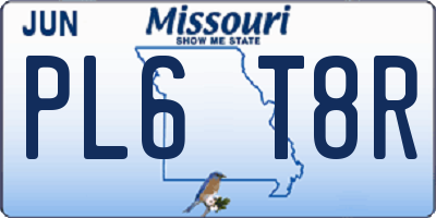 MO license plate PL6T8R