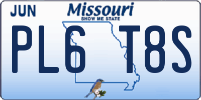 MO license plate PL6T8S