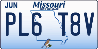 MO license plate PL6T8V