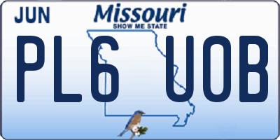 MO license plate PL6U0B