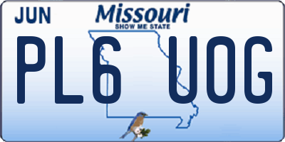 MO license plate PL6U0G