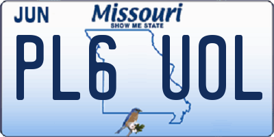 MO license plate PL6U0L