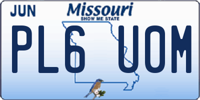 MO license plate PL6U0M
