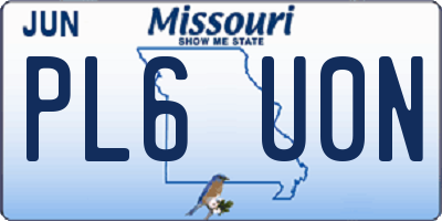 MO license plate PL6U0N