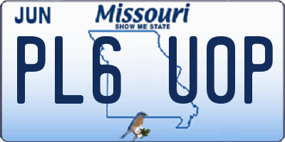 MO license plate PL6U0P