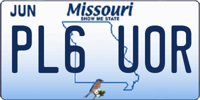 MO license plate PL6U0R