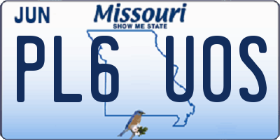 MO license plate PL6U0S