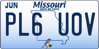 MO license plate PL6U0V
